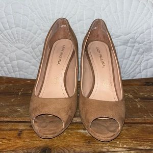 Suede tan heels
